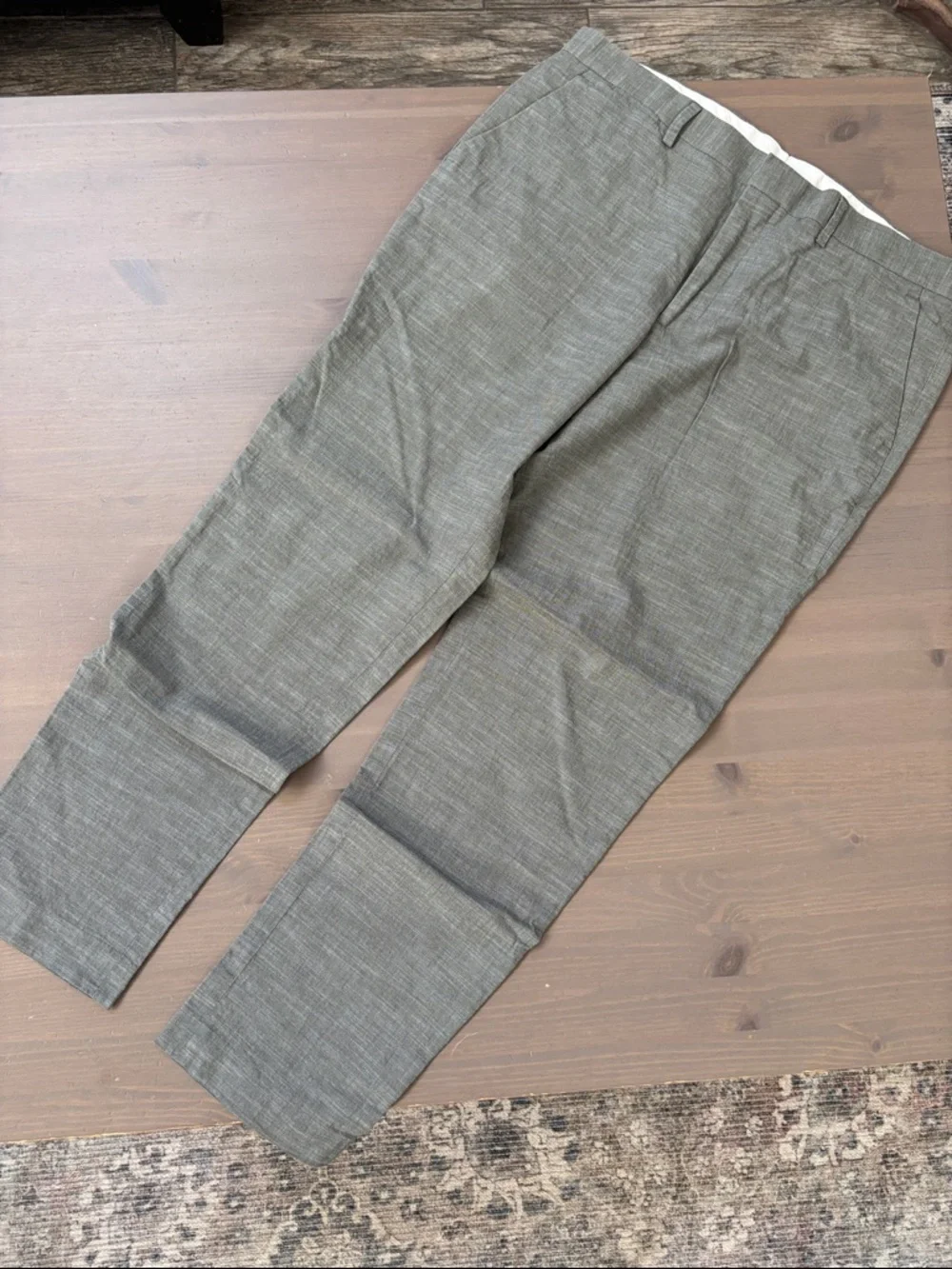 Express Men's Olive Dress Stretch Extra Slim Pants Size 34 x 32